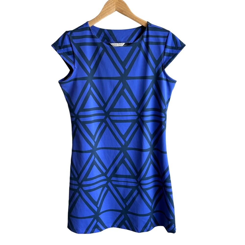 Mahi Gold Annie Dress Blue Geometric L
